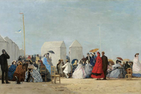 Sur la plage à Trouville d'Eugène Boudin (1863) - Musée Eugène Boudin à Honfleur